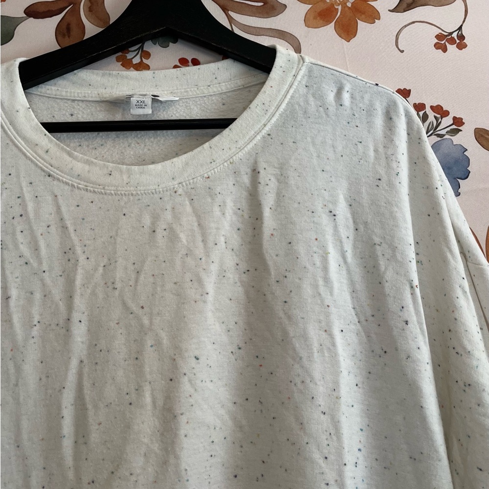 Title Nine Women’s XXL Ivory Ecru Speckled Long Sleeve Casual Winter Spring Tee